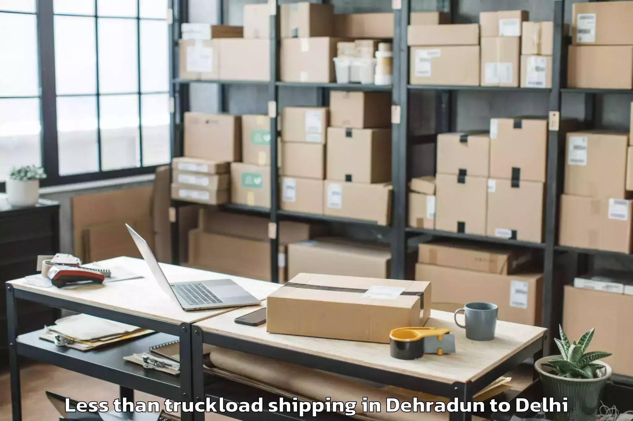 Book Dehradun to Burari Less Than Truckload Shipping Online